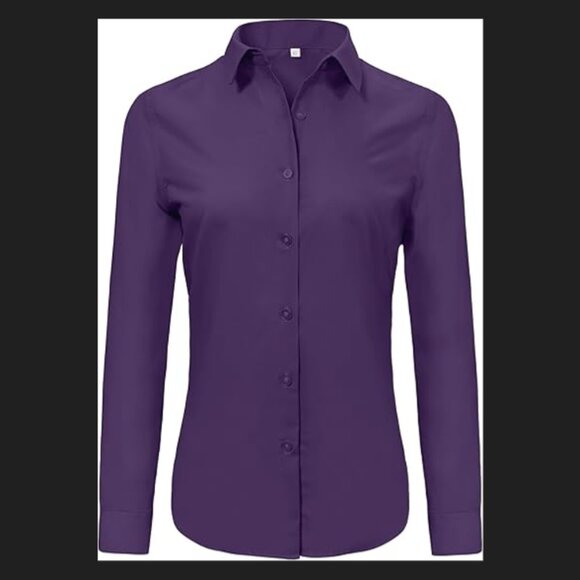 Ruisin Wrinkle Free Purple Button Down, M - Picture 1 of 6